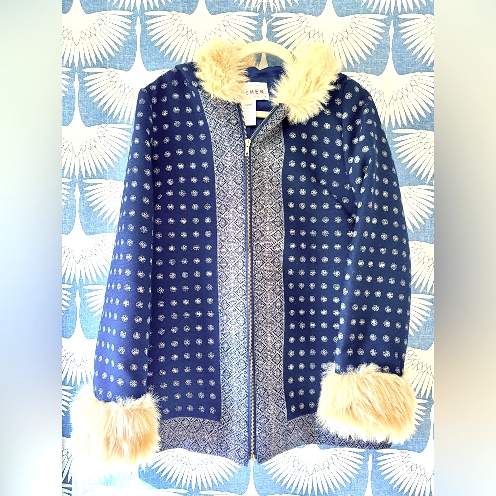 Anthropologie - Mädchen Fur Trim Skein Coat - Large